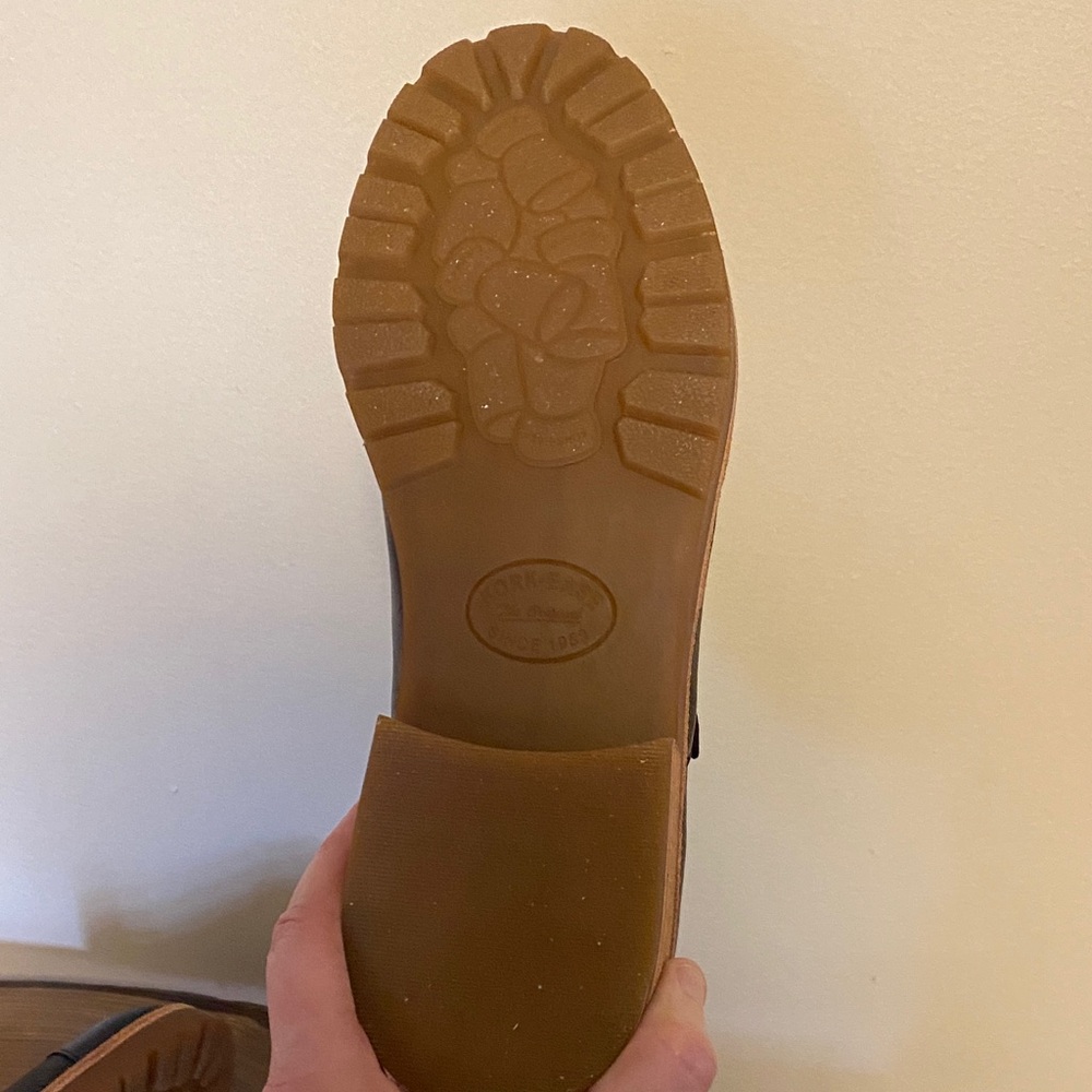 Kork-Ease Black Leather Flats with Tan Soles - Picture 7 of 9